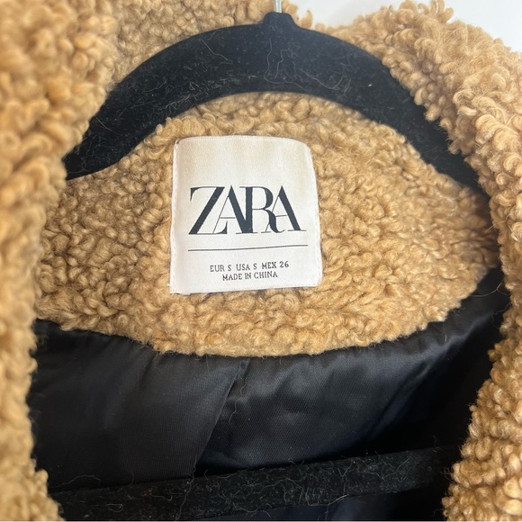 Zara Teddy Faux Sherling Mid-Length Jacket - Picture 6 of 6